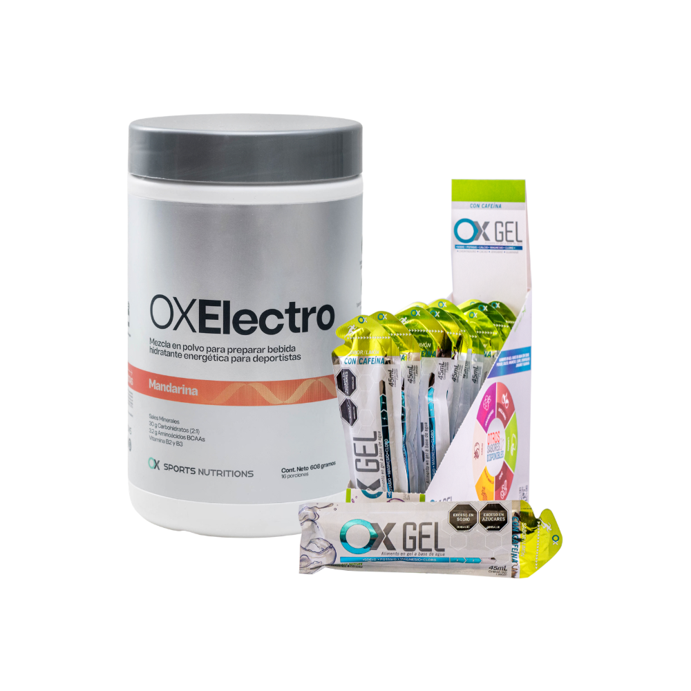 Combo Energía Hidratante Ox Electro Mandarina + Ox Gel Limón con Cafeina Ox Sports Nutrition Envase plástico x 1 Combo Energía Hidratante Ox Electro Mandarina + Ox Gel Limón con Cafeina Ox Sports Nutrition Envase plástico x 1