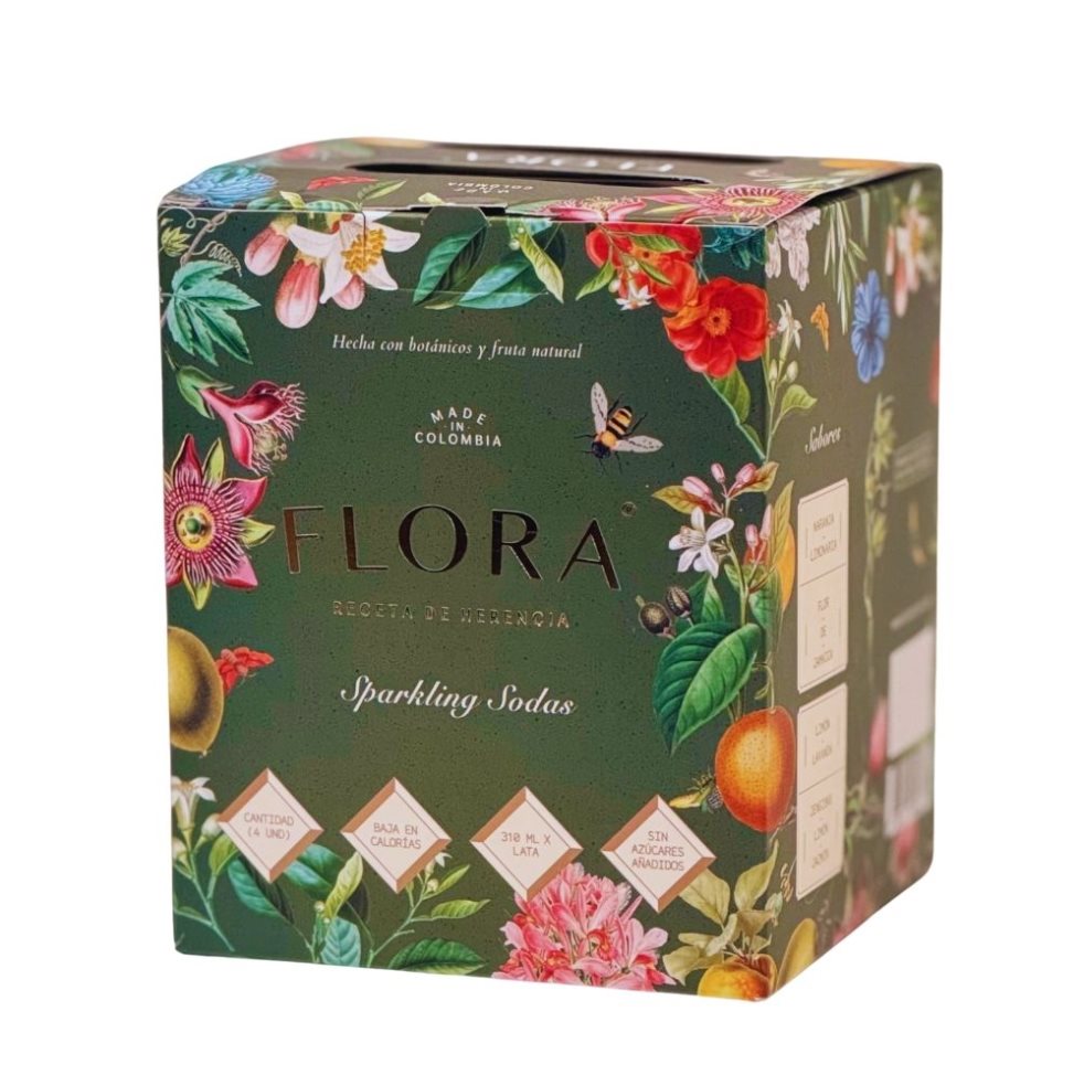 4pack Mixto Flora Clásica Sodas Flora lata 310 ml  x 4