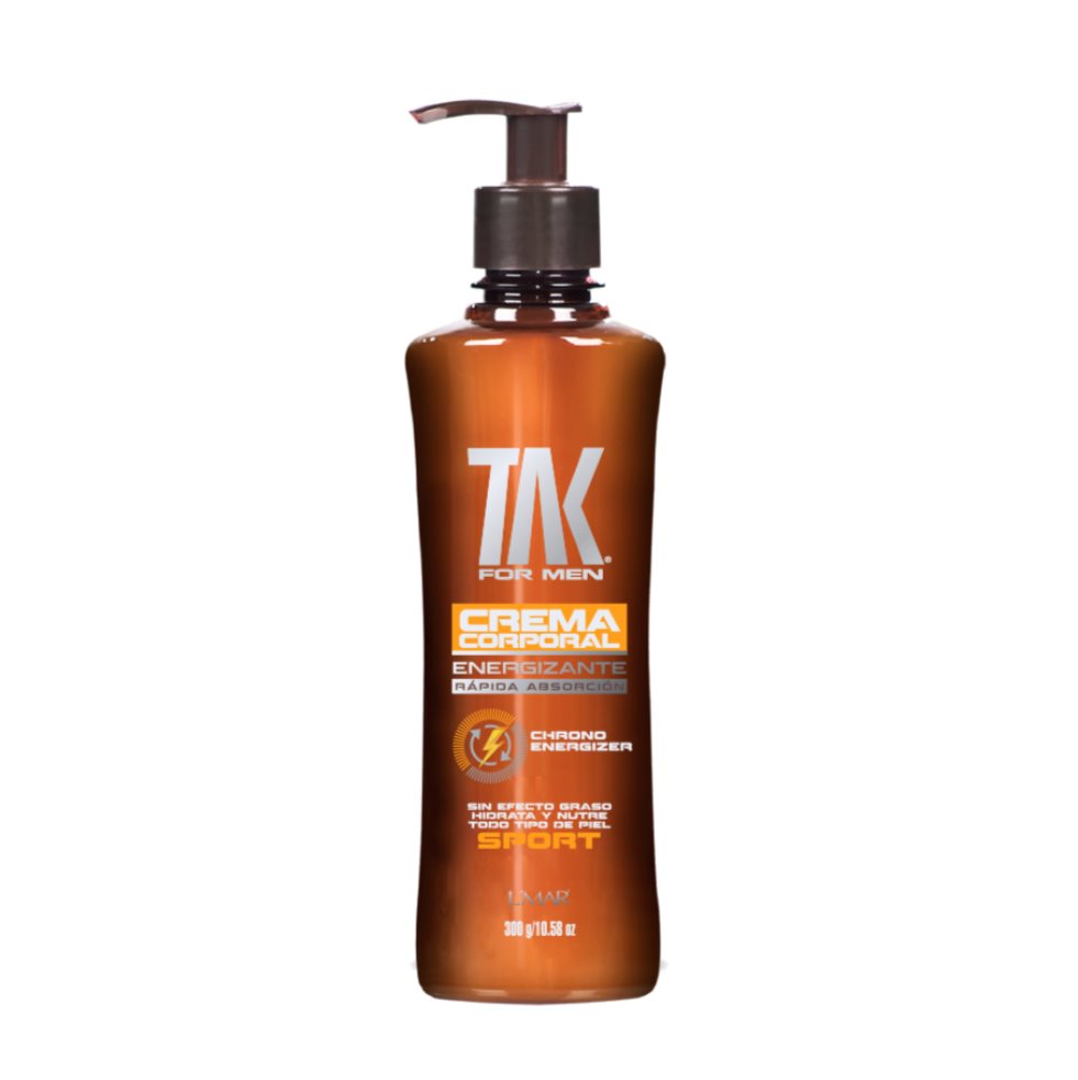 CREMA CORPORAL ENERGIZANTE SPORT TACFORMEN 300g TACFORMEN  x 1 CREMA CORPORAL ENERGIZANTE TAC PARA HOMBRES esta es la única crema corporal Energizante para hombres de rápida absorción y sin efecto graso para todo tipo de piel.  su fórmula ligera tiene una fraganc