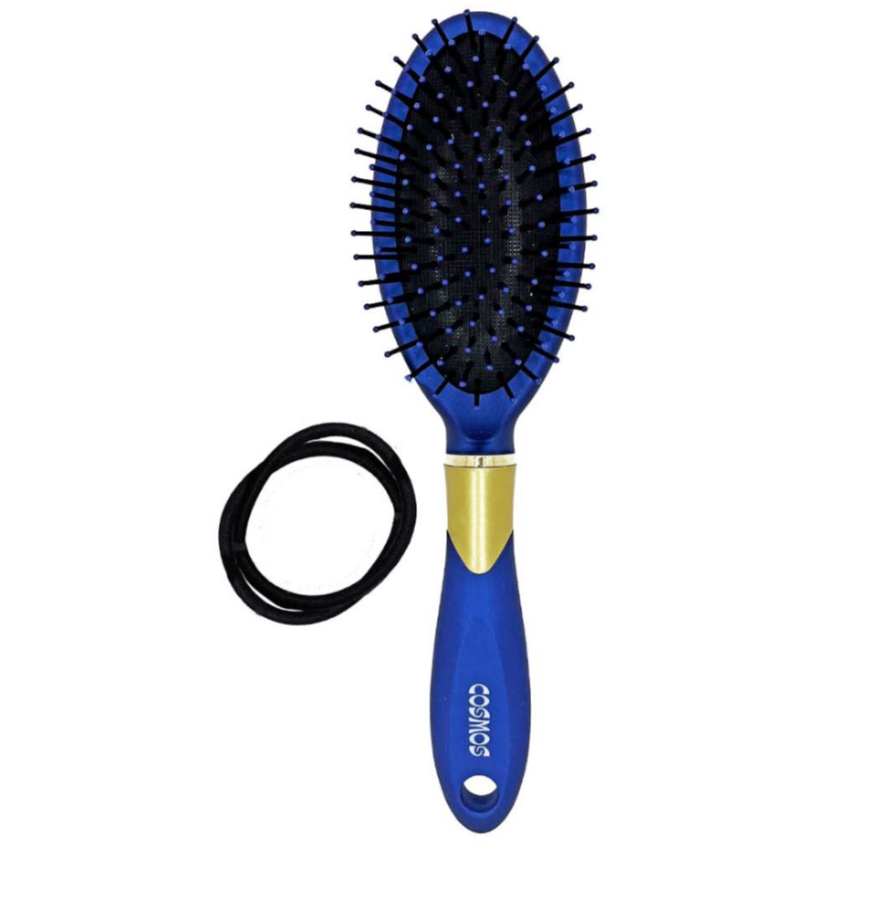 CEPILLO DE COJÍN REDONDO  PARA TODO TIPO DE CABELLO COSMOS Cosmos Caja x 1 El cepillo de cojín redondo Cosmos es perfecto para todo tipo de cabello. Sus cerdas suaves masajean tu cuero cabelludo mientras desenredan y eliminan el frizz. Diseñado por expertos para ofrecer resu