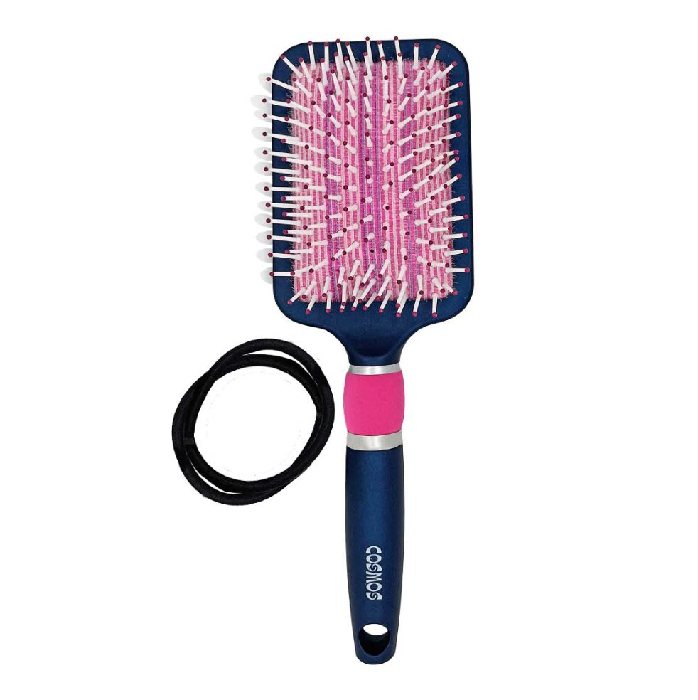 CEPILLO DE COJÍN  TIPO PALETA COSMOS Cosmos Caja x 1 El cepillo de cojín tipo paleta Cosmos es la herramienta perfecta para lograr un cabello suave y libre de enredos. Con su diseño ergonómico y cerdas flexibles, este cepillo proporciona un cepillado su