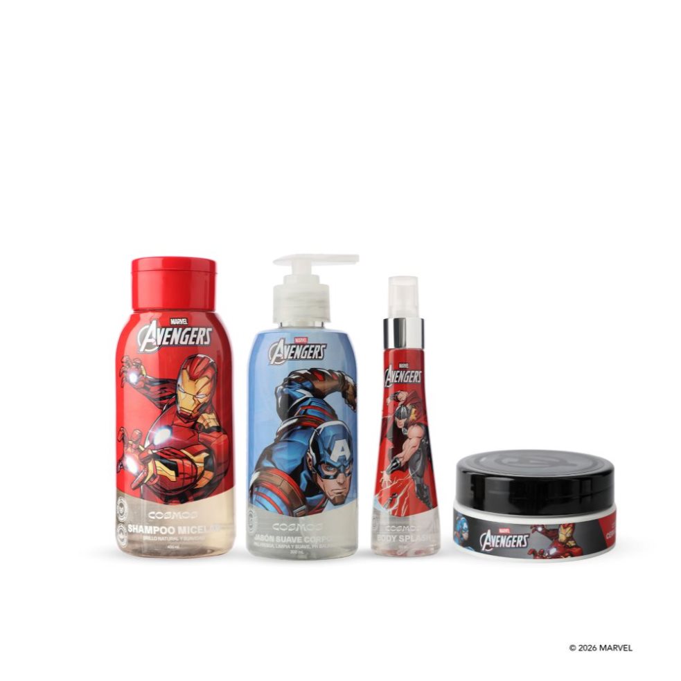 Kit Capilar Avengers Disney Fragancia Heroe Indomable CMS Cosmos Edición exclusiva Avengers x 4 Kit Capilar Avengers Disney Fragancia Heroe Indomable CMS Cosmos Edición exclusiva Avengers x 4