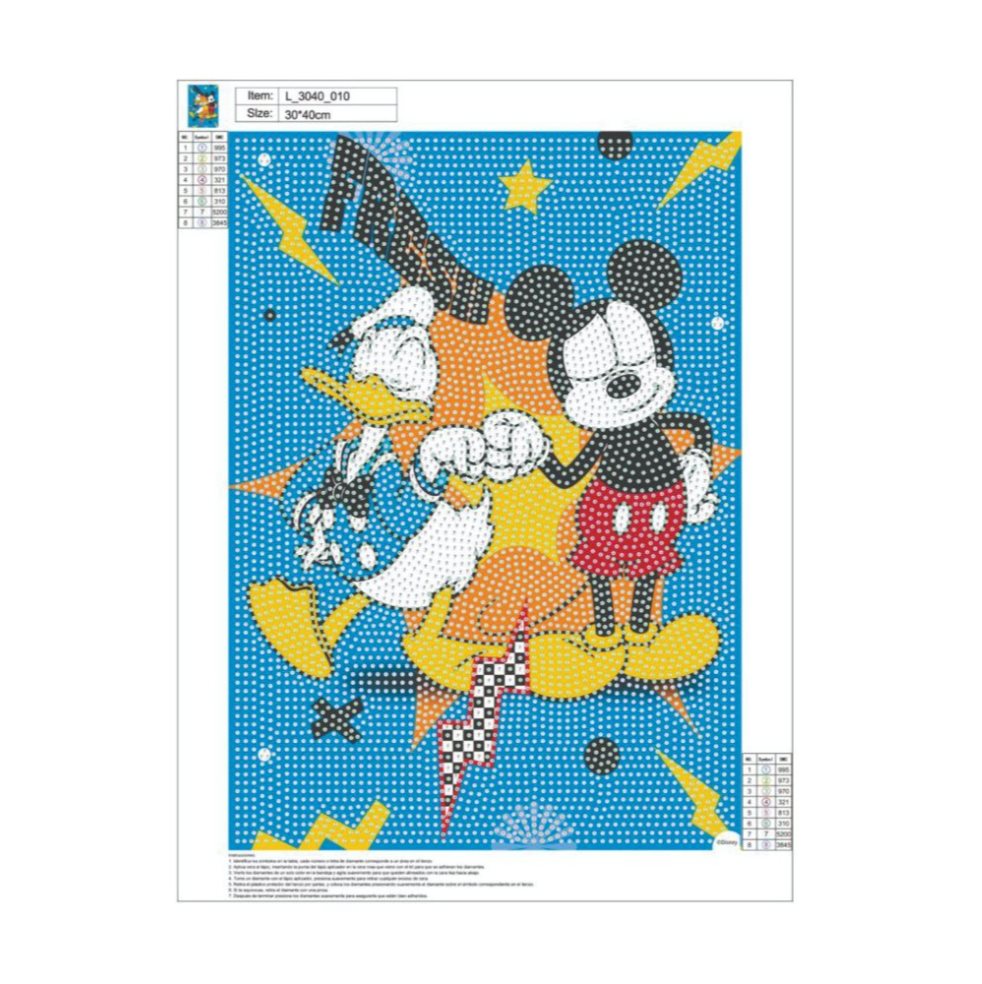 Kit Pintura con diamantes Lienzo 30x40 Mickey & Donald Bodega Ilusión Disney Caja Acetato x 1 undefined