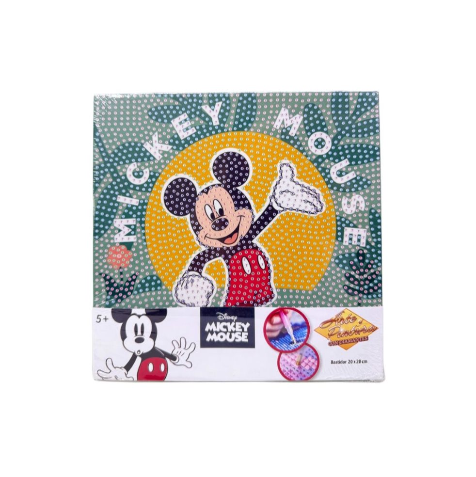 Kit Pintura con diamantes Bastidor 20x20 Mickey Bodegas Ilusion Disney Bastidor empacado en Celofan al Calor x 1 undefined