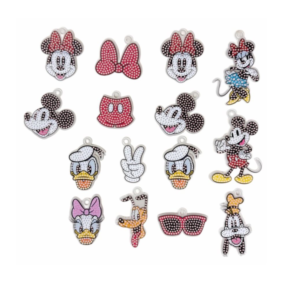 Kit Pintura con diamantes Llaveros x 15 Mickey y Amigos Bodega Ilusión Disney Caja Carton x 1 undefined