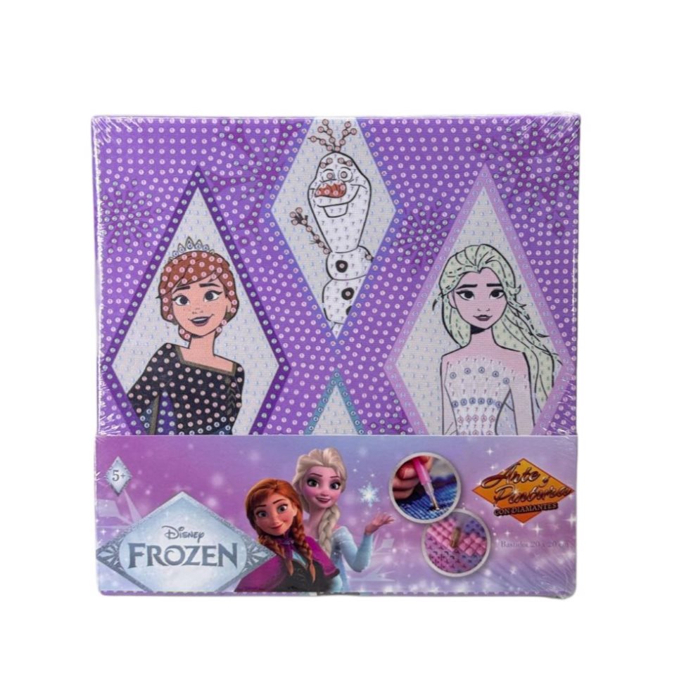 Kit Pintura con diamantes Bastidor 20x20 Frozen Bodegas Ilusión Disney Bastidor empacado en Celofan al Calor x 1 undefined