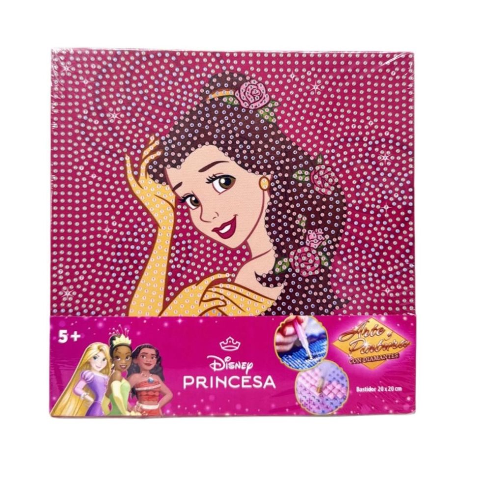 Kit Pintura con diamantes Bastidor 20x20 Bella Bodegas Ilusión Disney Bastidor empacado en Celofan al Calor x 1 undefined