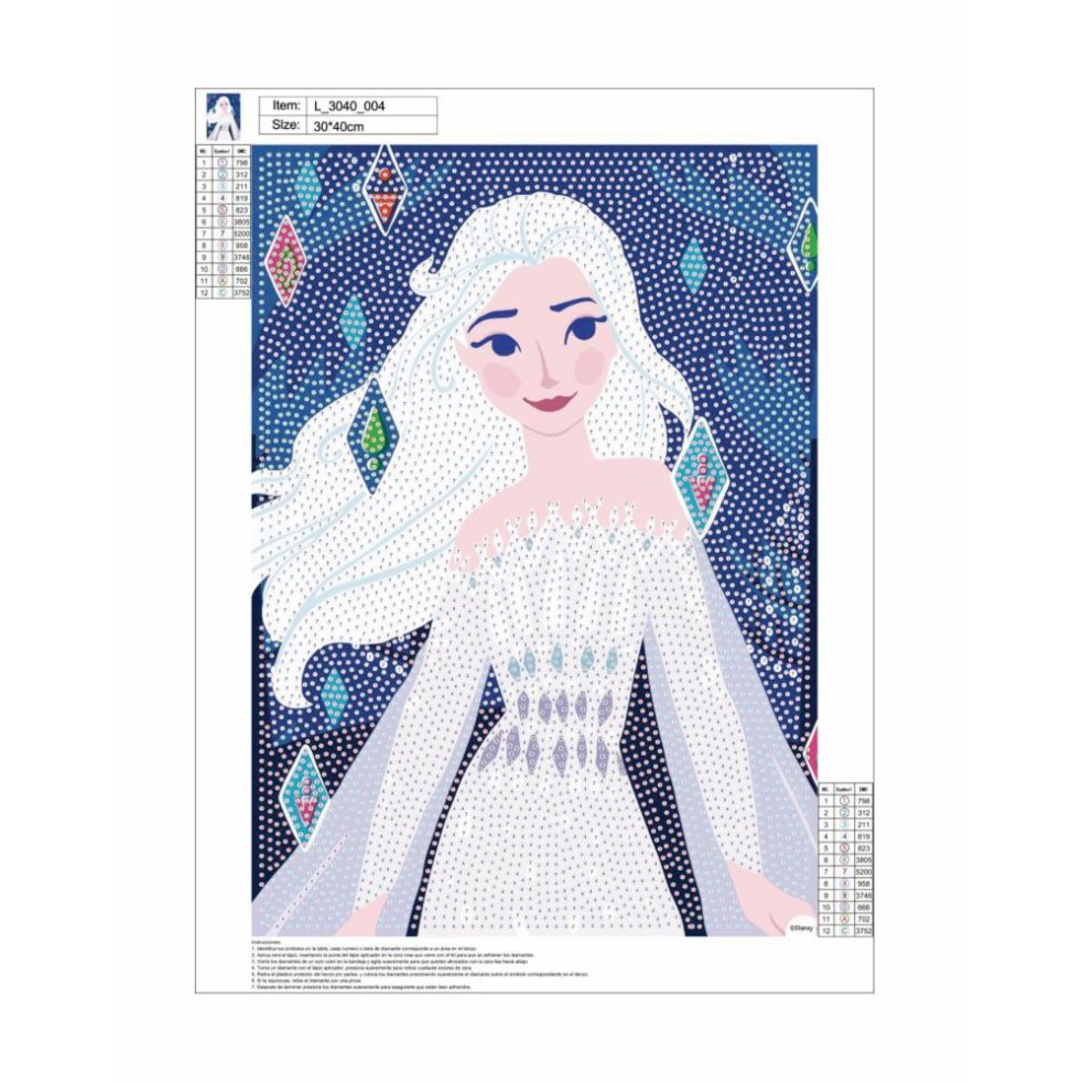 Kit Pintura con diamantes Lienzo 30x40 Elsa Bodega Ilusión Disney Caja Acetato x 1 undefined