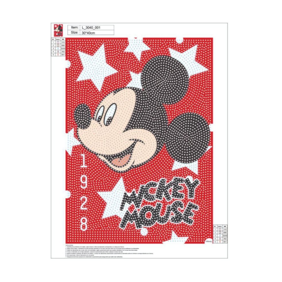 Kit Pintura con diamantes Lienzo 30x40 Mickey Bodega Ilusión Disney Caja de Acetato x 1 undefined