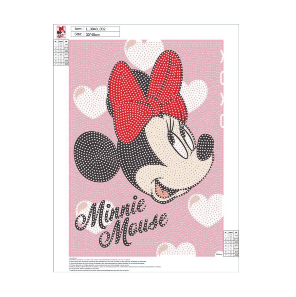 Kit Pintura con diamantes Lienzo 30x40 Minnie Bodega Ilusión Disney Caja de Acetato x 1 undefined