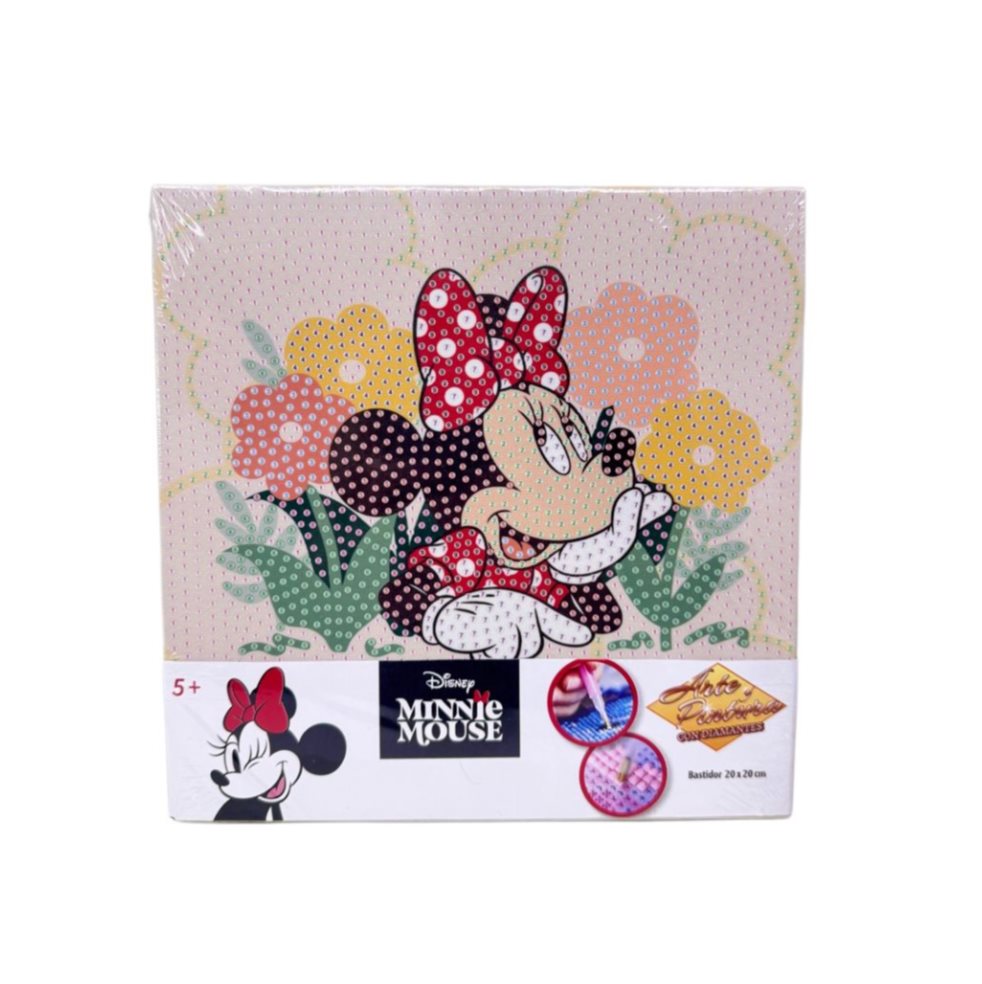 Kit Pintura con diamantes Bastidor 20x20 Minnie Bodegas Ilusion Disney Bastidor empacado en Celofan al Calor x 1 undefined