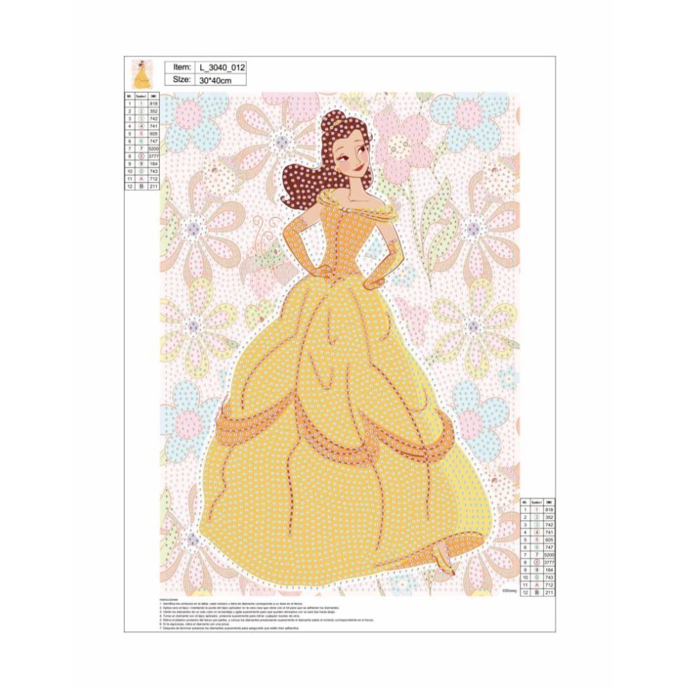 Kit Pintura con diamantes Lienzo 30x40 Bella Bodega Ilusión Disney Caja Acetato x 1 undefined