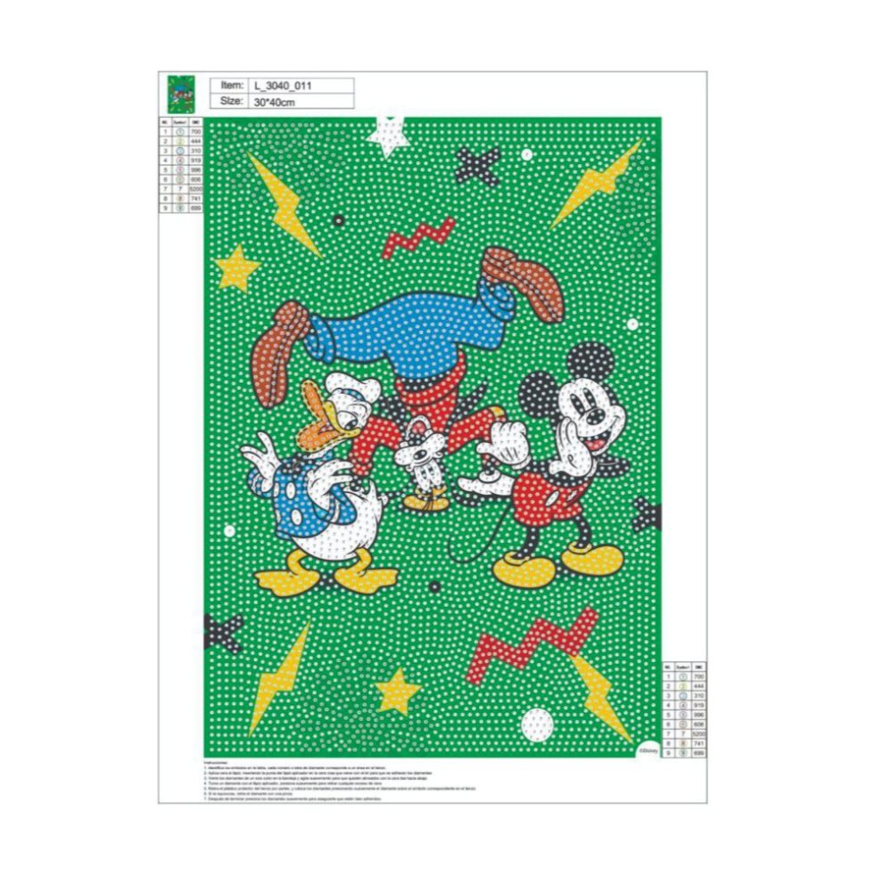 Kit Pintura con diamantes Lienzo 30x40 Mickey & Amigos Bodega Ilusión Disney Caja Acetato x 1 undefined