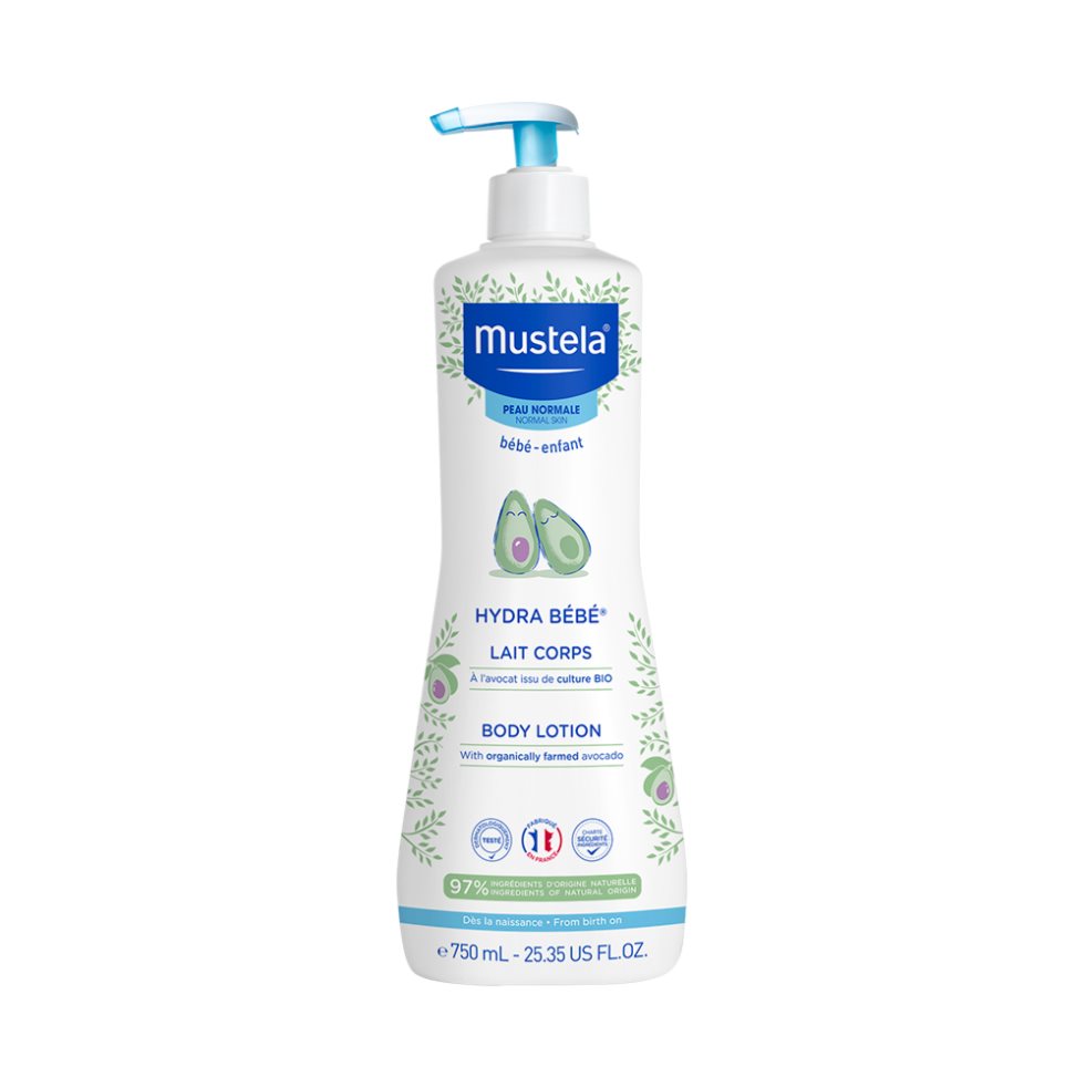 Mustela Hydrabebe cuerpo 750 ml Mustela 750 ml x 750 ml Hidratante coorporal, fórmula no grasa que penetra inmediatamente para una hidratación duradera del cuerpo del bebe desde el nacimiento y tiene un efecto protección contra la piel seca del bebé. Úselo