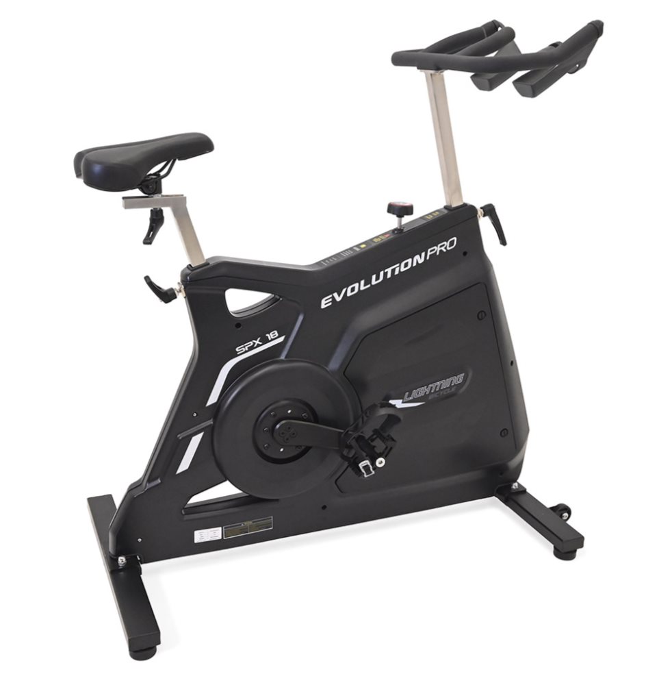 BICICLETA SPINNING EVOLUTION SPX18 EVOLUTION FITNESS Individual x 1 La bicicleta estática Spinning EVO SPX18 transforma tus entrenamientos en experiencias llenas de comodidad y motivación, con posiciones ergonómicas, un manillar compuesto y doble porta botellas, está 