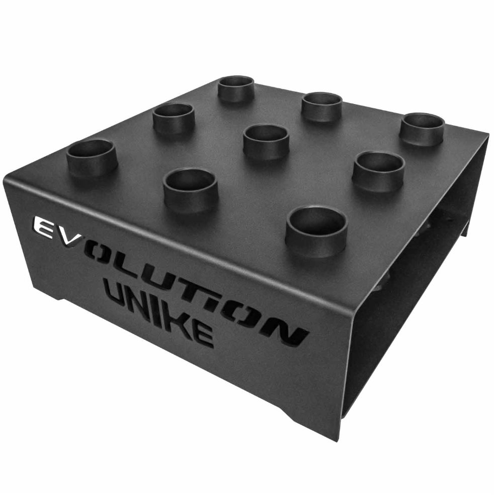 Rack para barras UNIKE X 9 UNIKE Individual x 1 El rack para barras UNIKE está diseñado para almacenar de manera organizada sus barras de pesas verticalmente, ofrece un lugar seguro y ordenado para almacenarlas, ayudando a mantener el espacio de en