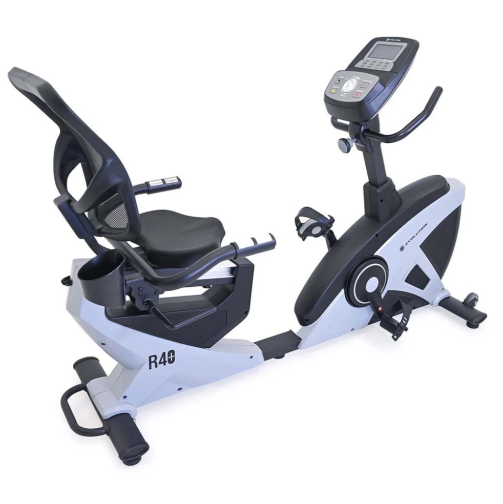 BICILETA RECUMBENT EVOLUTION R40+ EVOLUTION FITNESS Individual x 1 Active todo su cuerpo en la bicicleta recumbent EVO R40+. Realice ejercicios cardiovasculares de forma cómoda, es ideal para disminuir el impacto en articulaciones de tobillo, rodillas y cadera, ya qu