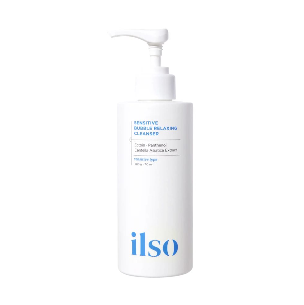 Ilso Sensitive Bubble Relaxing Cleanser – Jabón facial ILSO Jabón facial x 1 Limpiador facial diseñado para pieles sensibles y propensas a la irritación. Este avanzado limpiador no solo elimina impurezas y residuos de maquillaje, sino que también hidrata profundamente y calma 