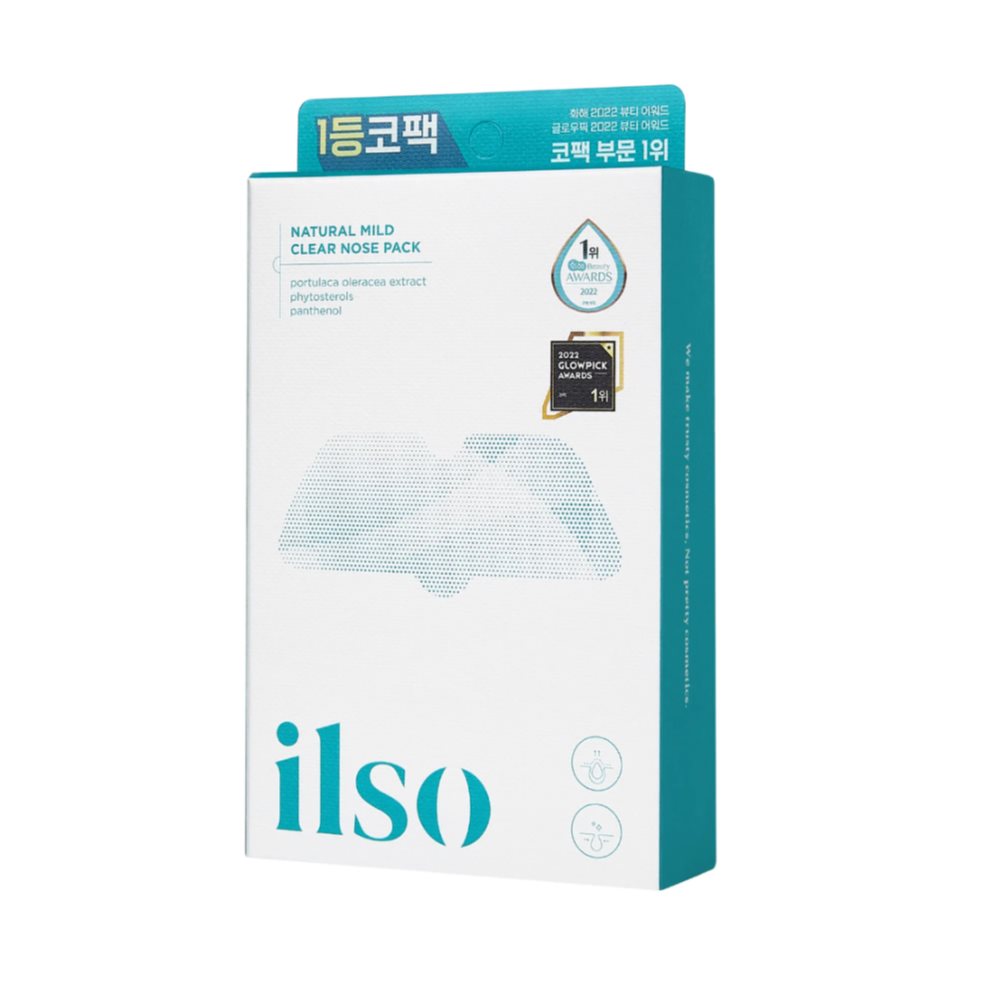 Ilso Natural Mild Clear Nose Patch  Parches de limpieza facial Ilso Tratamientos de limpieza facial de dos pasos x 5 