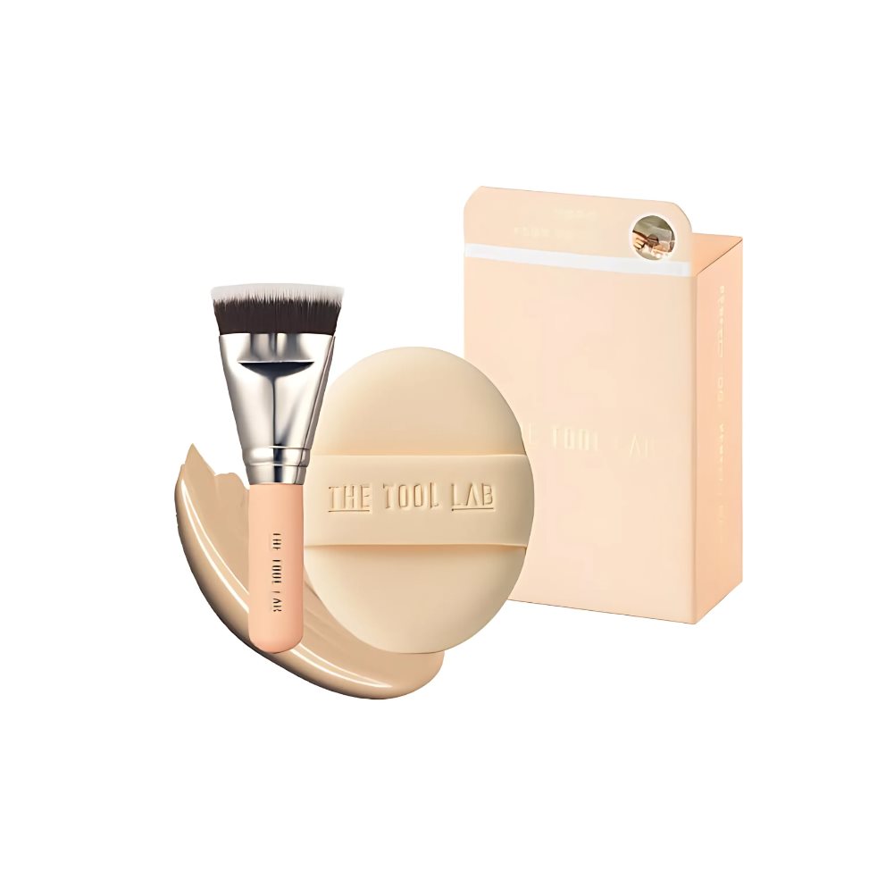 Tool Lab All Day Cover Duo – Brocha Facial + Almohadilla The Tool Lab Set de Brocha Facial + Almohadilla x 1 Unidad  