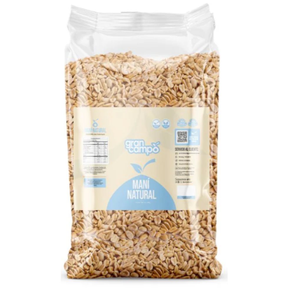 Maní Natural Gran Campo Bolsa 1000gr Gran Campo Bolsa x 1000 gr 