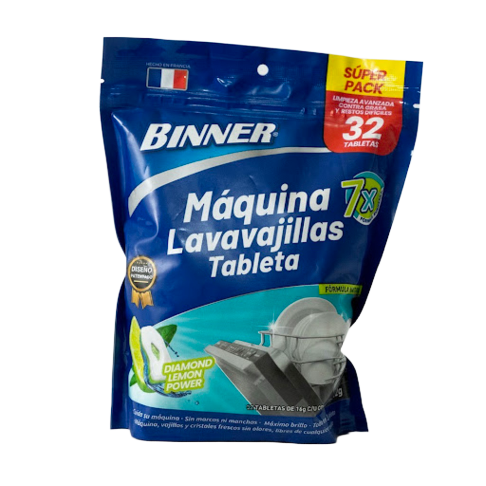 Máquina lavavajillas  en tableta limón  Binner Tabletas x 1
