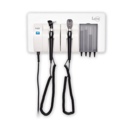 Sistema integrado de pared, diagnóstico de los sentidos (Oftalmoscopio + Otoscopio) SS-S400, Caja, 2 equipos Lenz CAJA x 2 Sistema integrado de pared, diagnóstico de los sentidos (Oftalmoscopio + Otoscopio) SS-S400, Caja, 2 equipos Lenz CAJA x 2