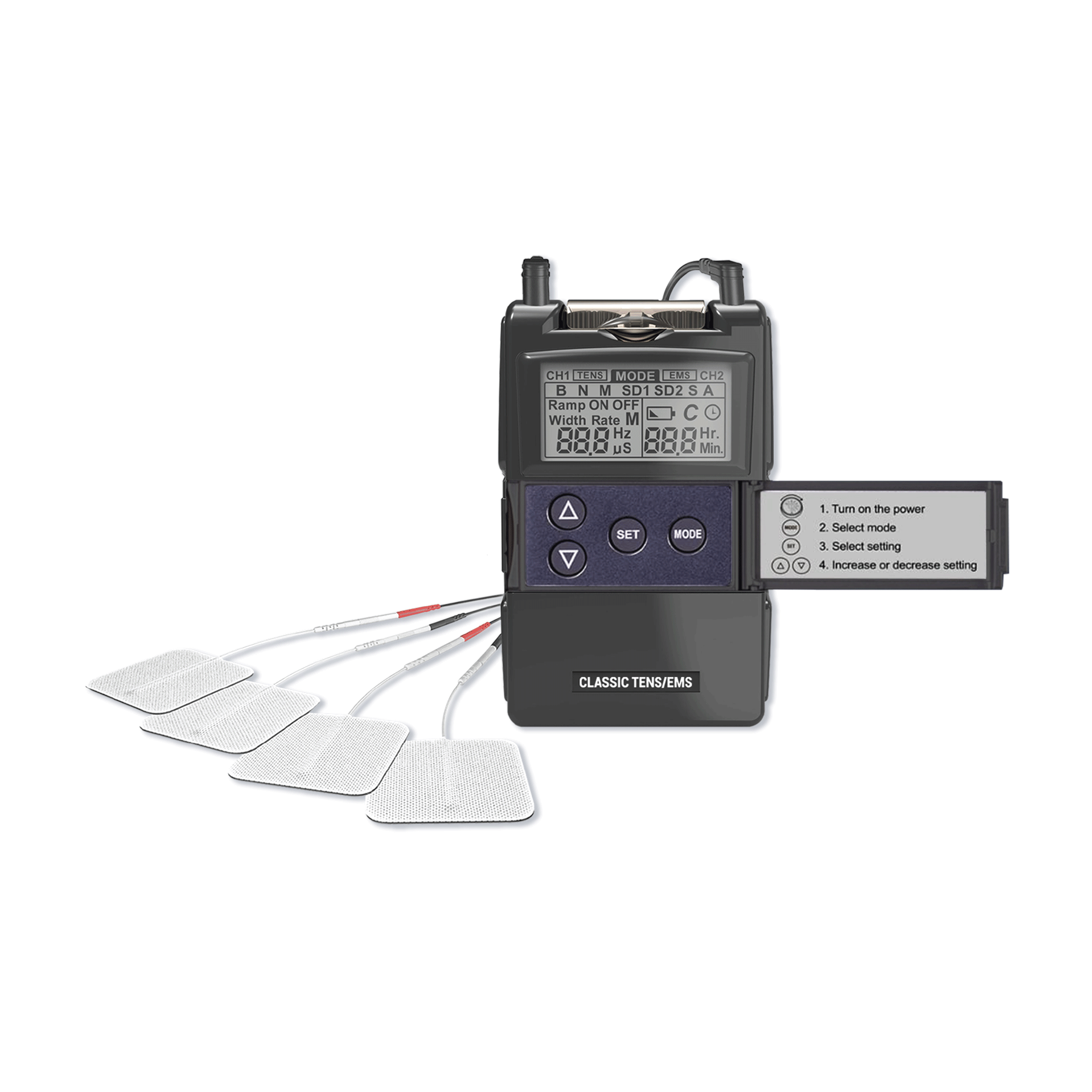 Electroestimulador Classic 7000, Tens + Ems,  R-C101F, Lifen estuche 1 equipo, cables, set de electrodos  LIFEN Estuche x 1