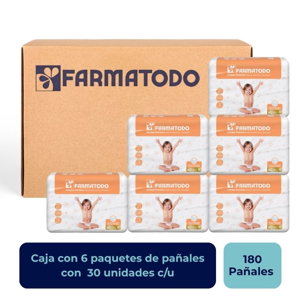 Pañal Farmatodo Premium Etapa 4 Talla XG x 30 Und. Farmatodo Caja x 6 Pañal Farmatodo Premium Etapa 4 Talla XG x 30 Und. Farmatodo Caja x 6