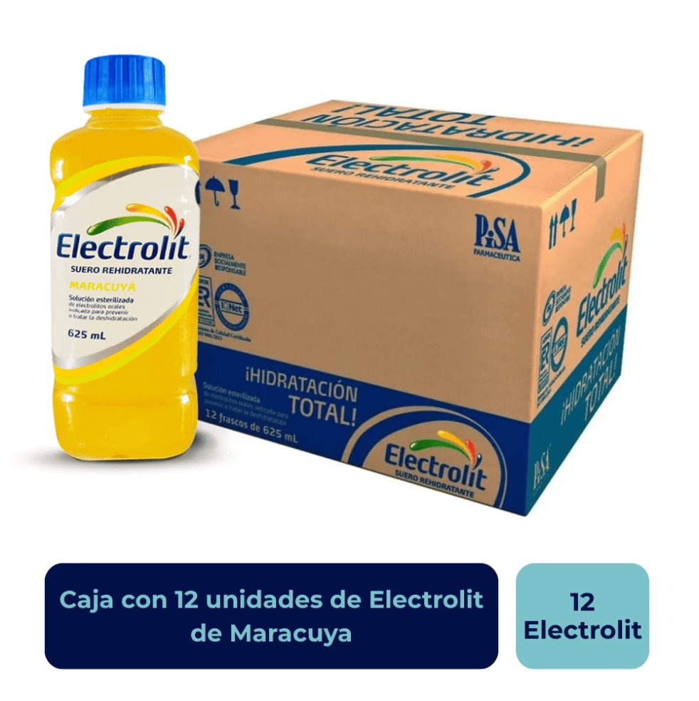 Electrolit Suero Hidratante Maracuya ELECTROLIT Caja x 12 Electrolit Suero Hidratante Maracuya ELECTROLIT Caja x 12