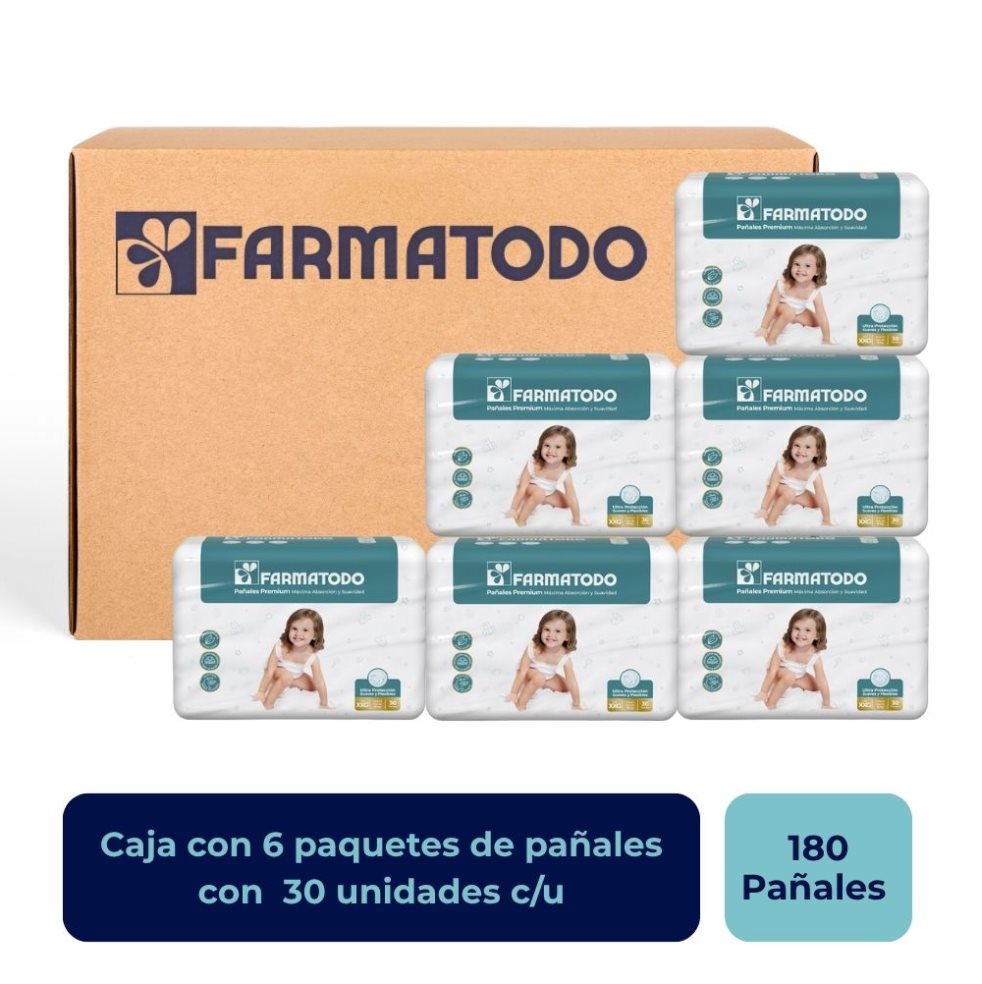 Pañal Farmatodo Premium Etapa 5 XXG x 30 und. Farmatodo Caja x 6 Pañal Farmatodo Premium Etapa 5 XXG x 30 und. Farmatodo Caja x 6