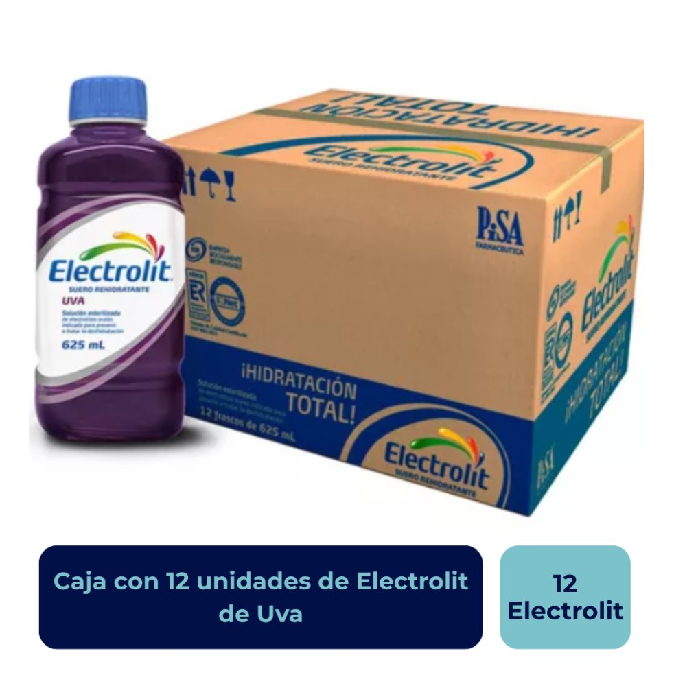 Electrolit Suero Hidratante Uva ELECTROLIT Caja x 12 Electrolit Suero Hidratante Uva ELECTROLIT Caja x 12