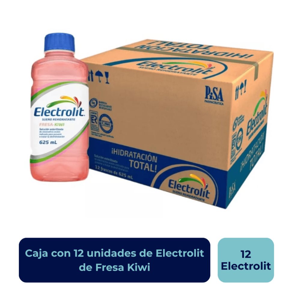 Electrolit Suero Hidratante Fresa Kiwi Electrolit Caja x 12 Electrolit Suero Hidratante Fresa Kiwi Electrolit Caja x 12