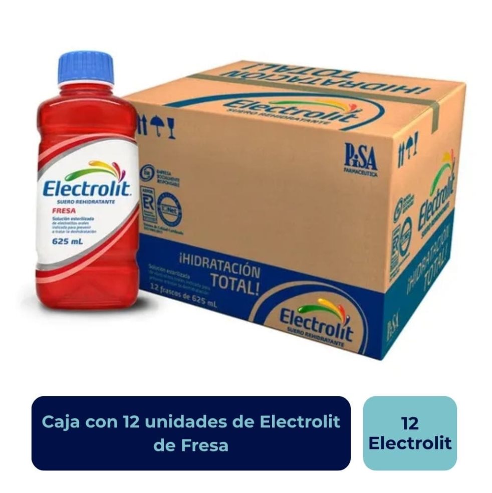 Electrolit Suero Hidratante Fresa ELECTROLIT Caja x 12 Electrolit Suero Hidratante Fresa ELECTROLIT Caja x 12