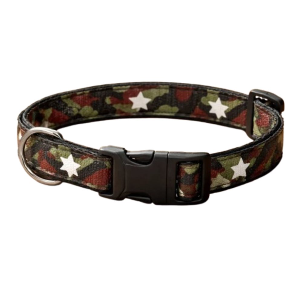Collar Verde Para Mascotas Ajustable Estrellas Tsuya Bolsa x 1und