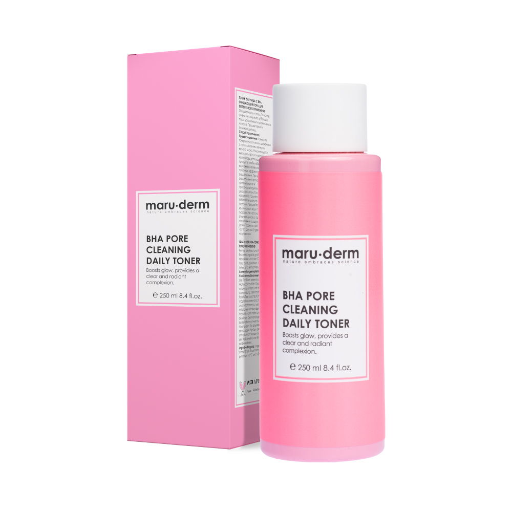 BHA Tónico Diario Limpiador de Poros MARUDERM 250 ML x 1 Tónico reafirmante de poros con ácido salicílico (BHA) al 2%, minimiza la aparición de puntos negros e imperfecciones, regula la producción de sebo.
