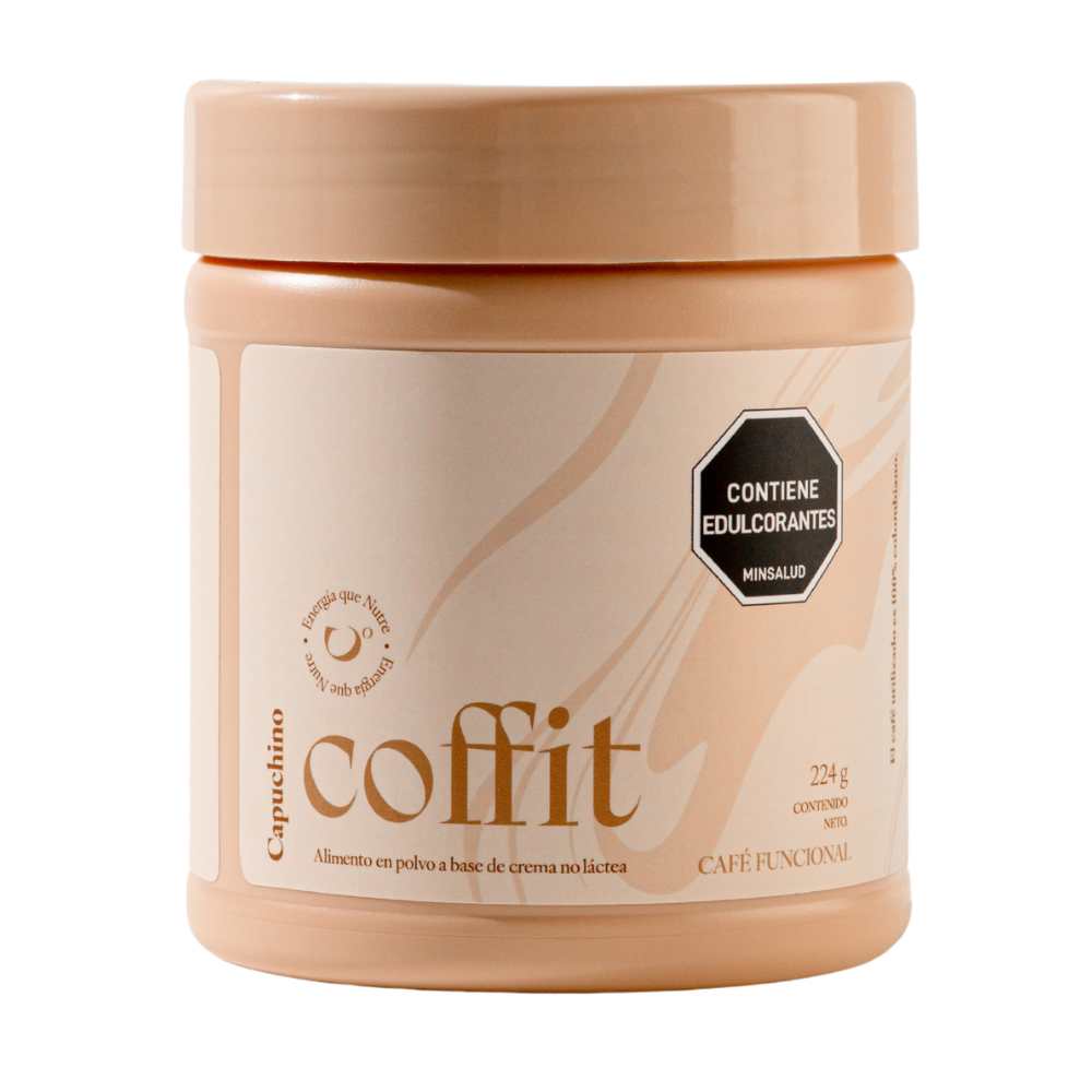 Café Proteico con Colágeno, Vitaminas y Resveratrol COFFIT Sabor Capuchino COFFIT Frasco x 1