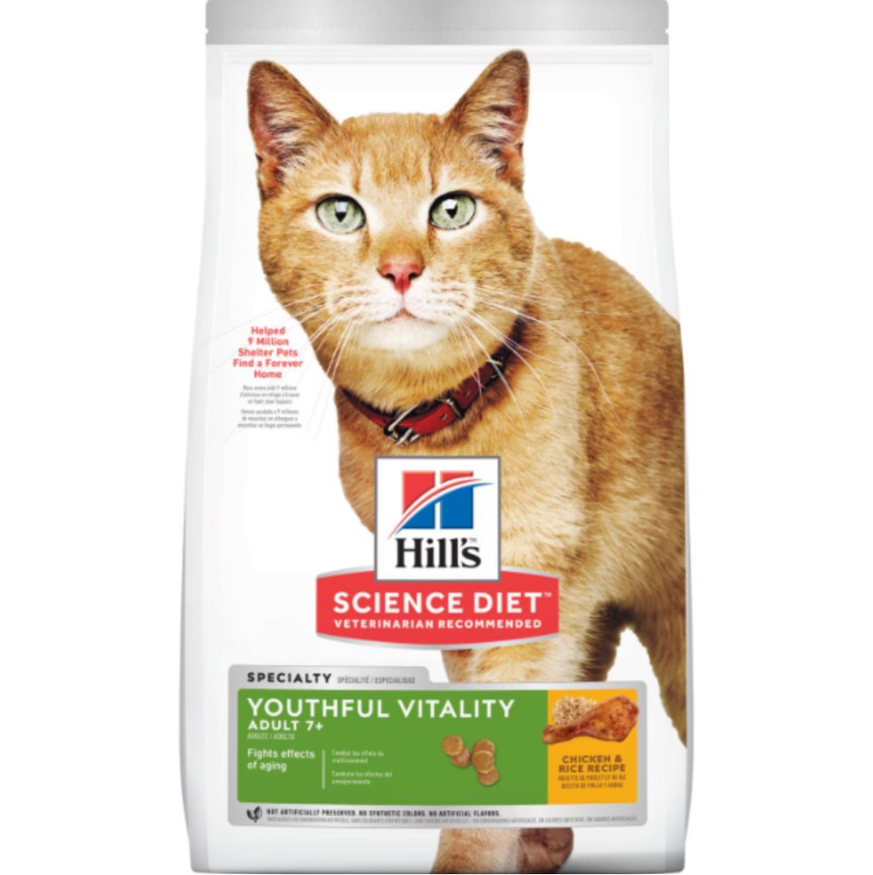 HILLS F MATURE VITALITY 3 LB Hills Bolsa x 1 El alimento para gatos Hill's Science Diet Youthful Vitality provee nutrición balanceada con precisión para combatir los efectos del envejecimiento en su gato adulto de 7+ años.
