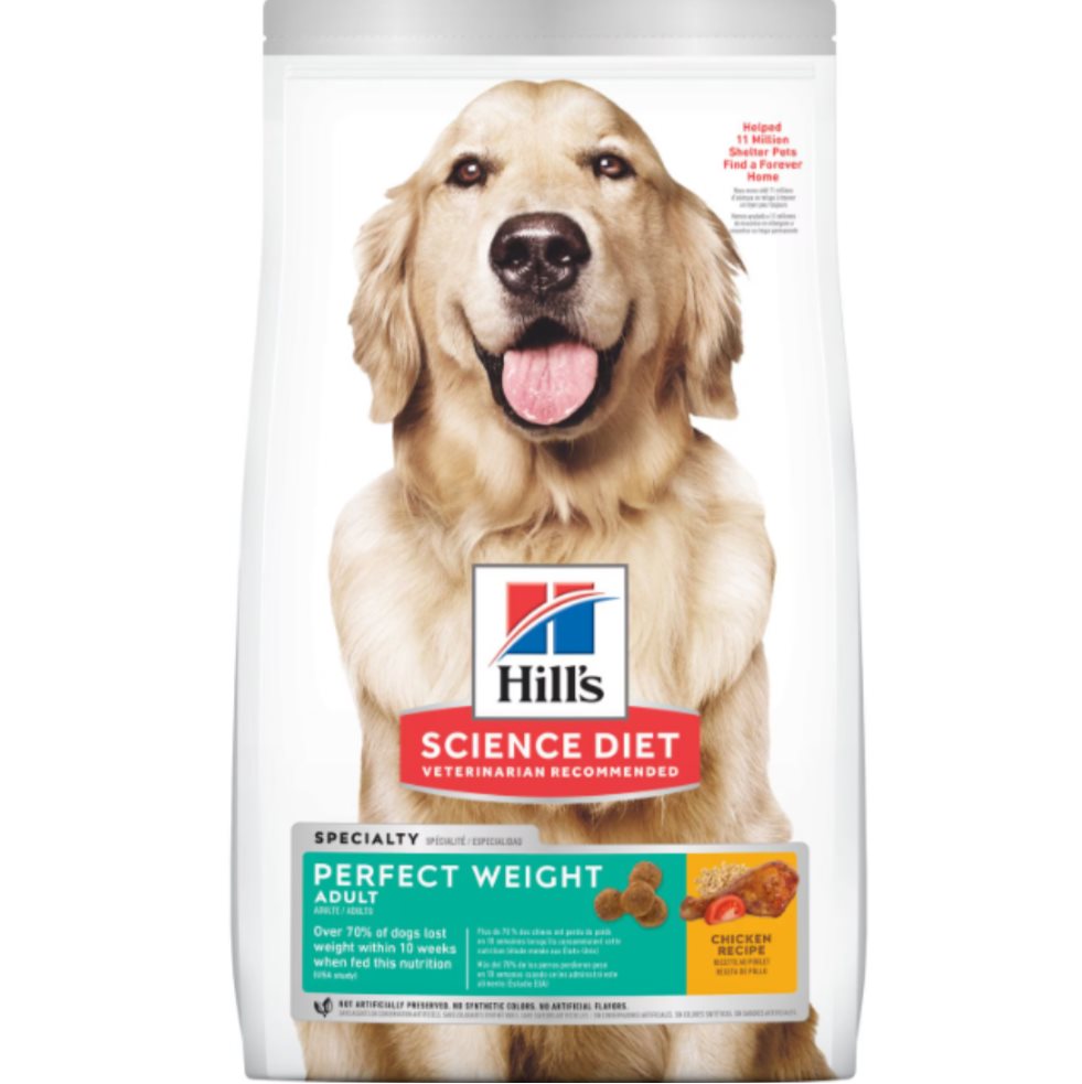 HILLS F ADULTO PERFECT WEIGHT 3 LB Hills Bolsa x 1 El alimento seco para perros Hill's Science Diet Perfect Weight proporciona una nutrición deliciosa e innovadora para el control del peso con tecnología clínicamente probada para: - Pérdida de peso se