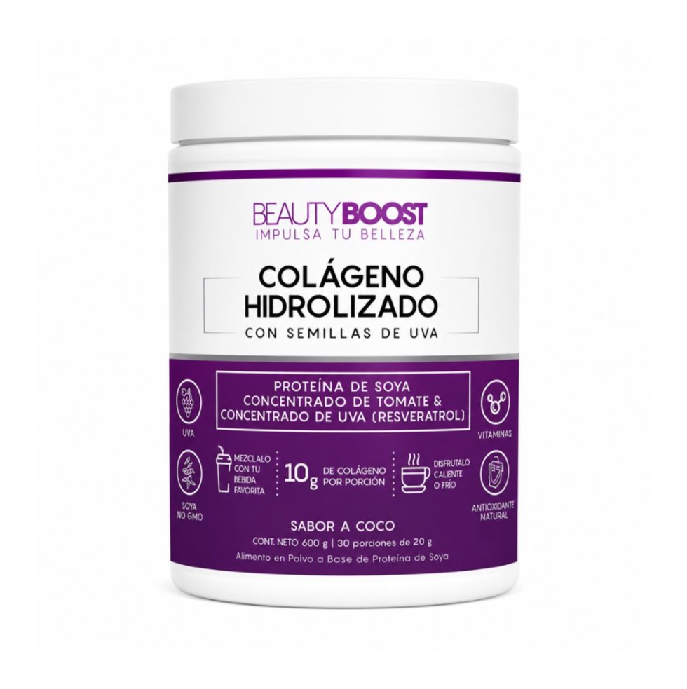 Beauty Boost Colágeno Hidrolizado Con Stevia Sabor Coco 600g VITASEI BEAUTYBOOST Frasco x 1g Beauty Boost Colágeno Hidrolizado Con Stevia Sabor Coco 600g VITASEI BEAUTYBOOST Frasco x 1g