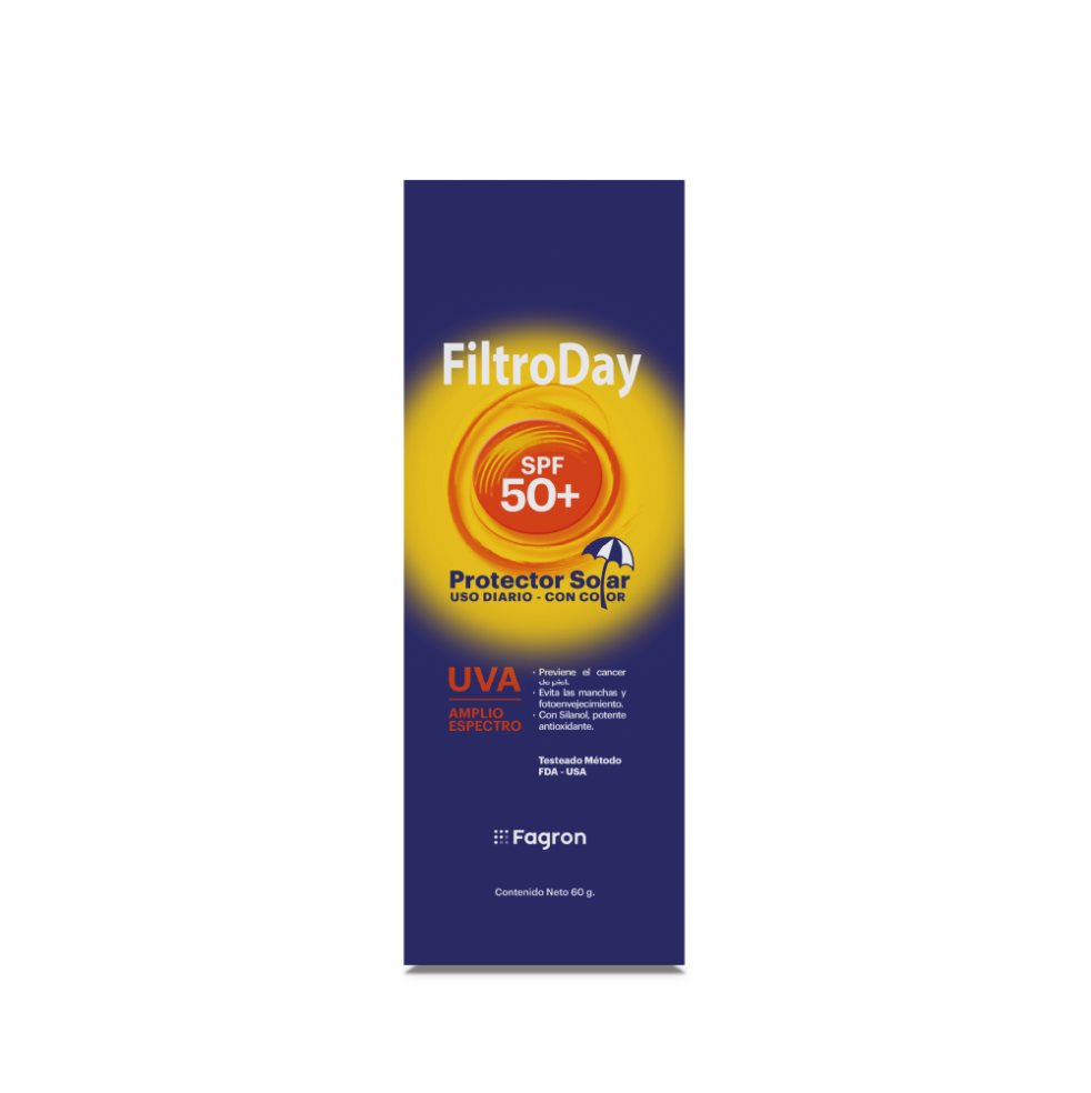 Protector Solar Fagron Filtro Day SPF 50+ con color tubo x 60 g FILTRO DAY TUBO COLAPSIBLE x 60 g