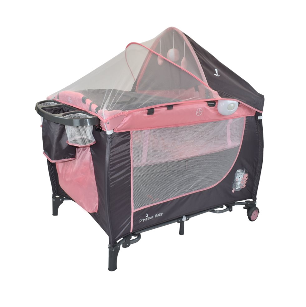 CORRAL CUNA BEBE MECEDORA PREMIUM BABY NAPOLES ROSADO P´REMIUM BABY CAJA INDIVIDUAL x 1  