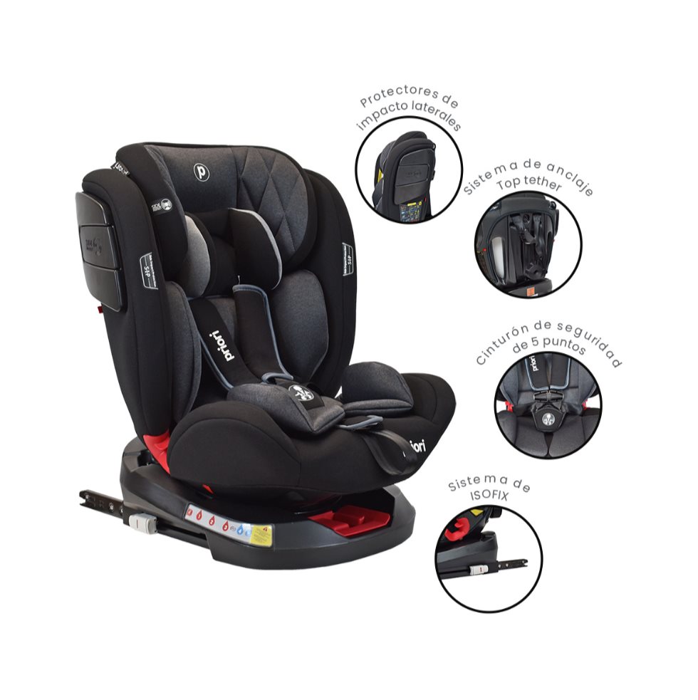 Silla De Carro Bebe Twist Con Isofix Negra  Priori PRIORI Caja x 1 