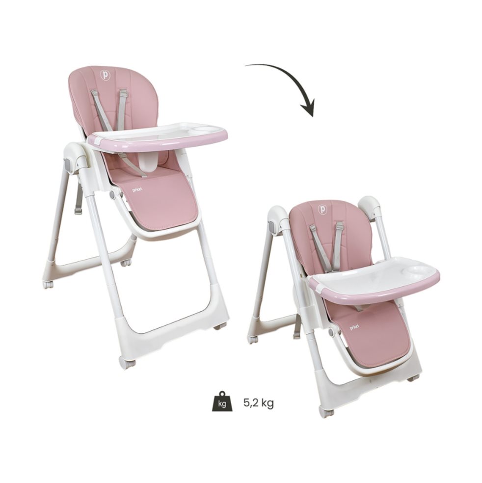 Silla Comedor Bebe Multiposiciones Galaxy Priori Rosa PRIORI Caja x 1