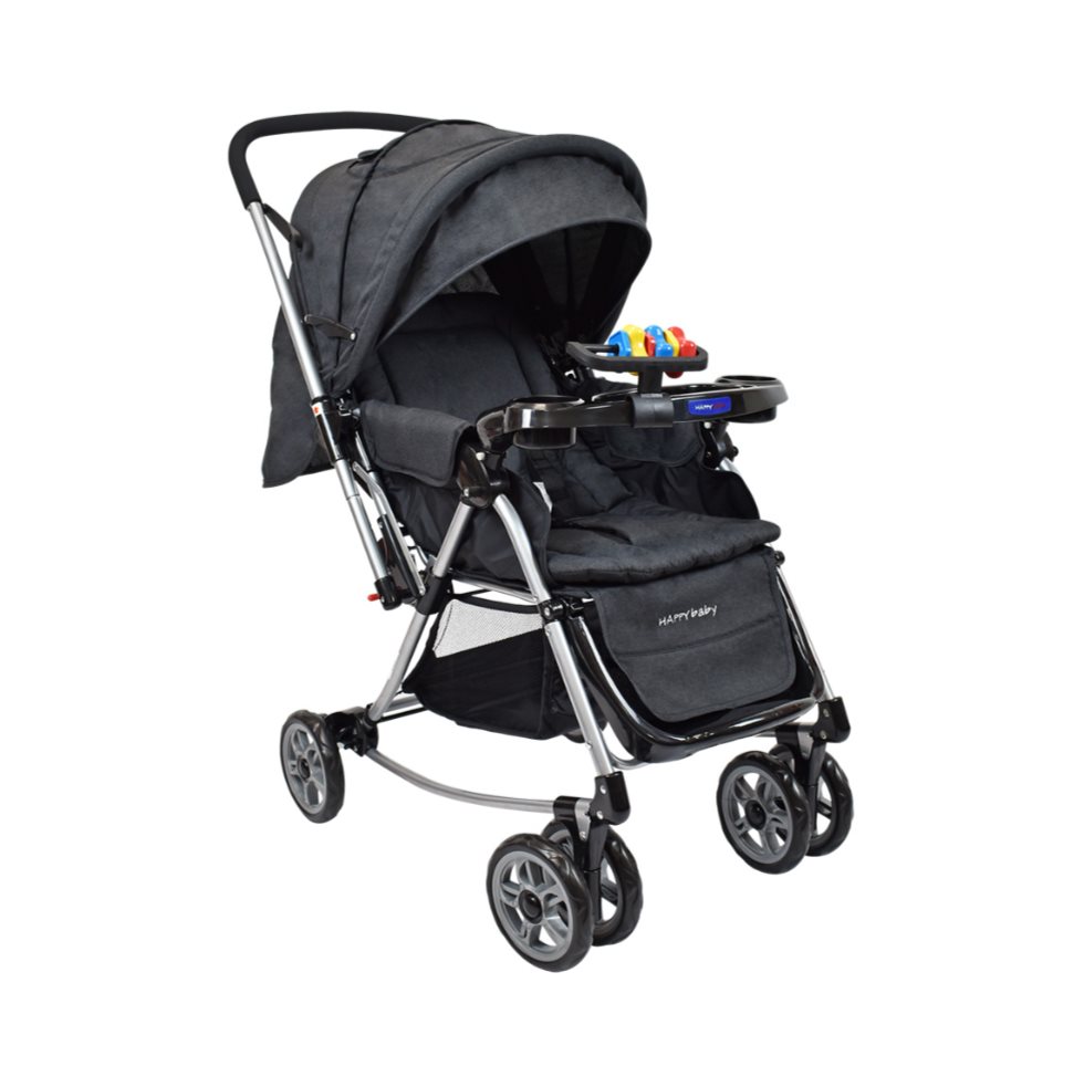 Coche Bebe Mecedora Happy Baby Logan Negro HAPPY BABY Caja x 1 El Coche Logan de Happy baby con manija reversible Es un coche completo cuenta con dos posiciones de reclinado, reposapiés con posiciones ajustables, Ideal para tu bebé desde los 0 meses hasta los 36 