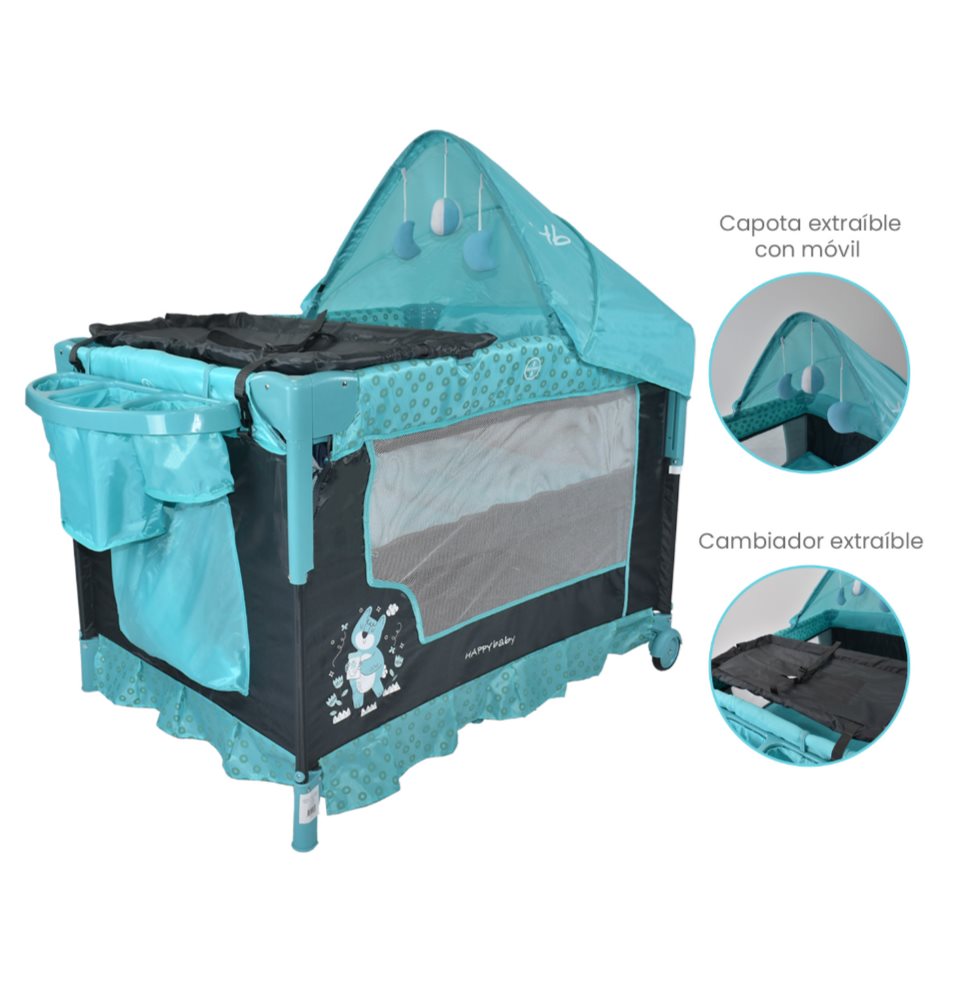 CORRAL BEBE HAPPY BABY SILVER AZUL HAPPY BABY Caja individual x 1