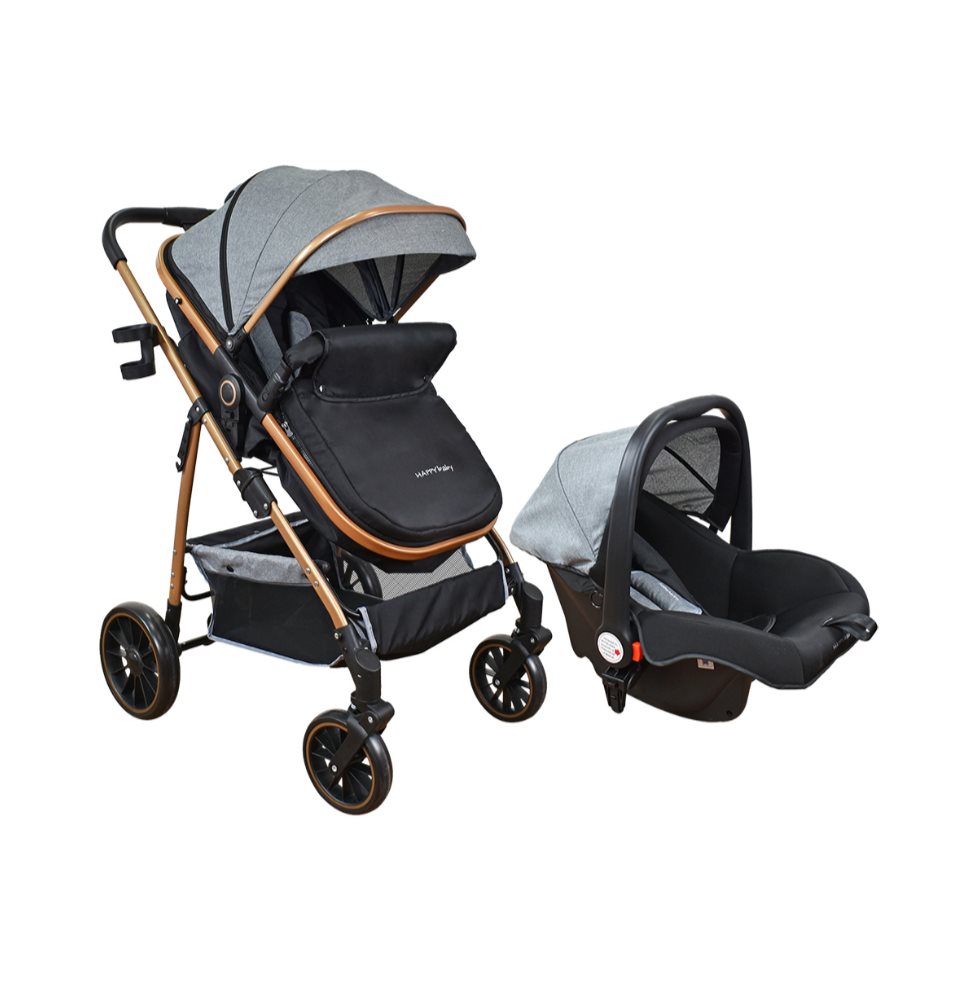 Coche Bebe Travel system Welly Happy Baby Gris Happy Baby Caja x 1 Coche Bebe Travel system Welly Happy Baby Gris Happy Baby Caja x 1