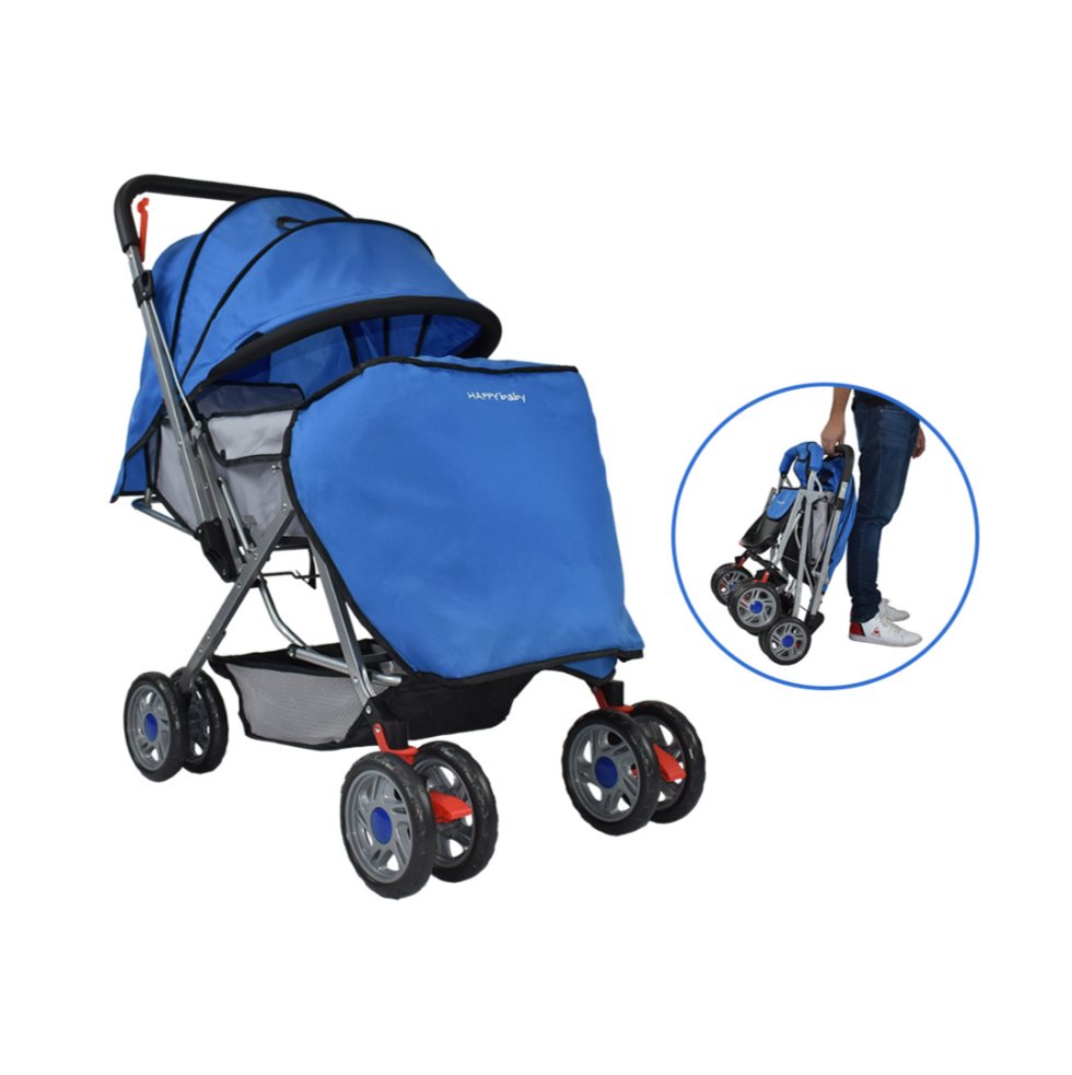 Coche Mecedora Bebe Dallas Azul Happy Baby HAPPY BABY Caja x 1