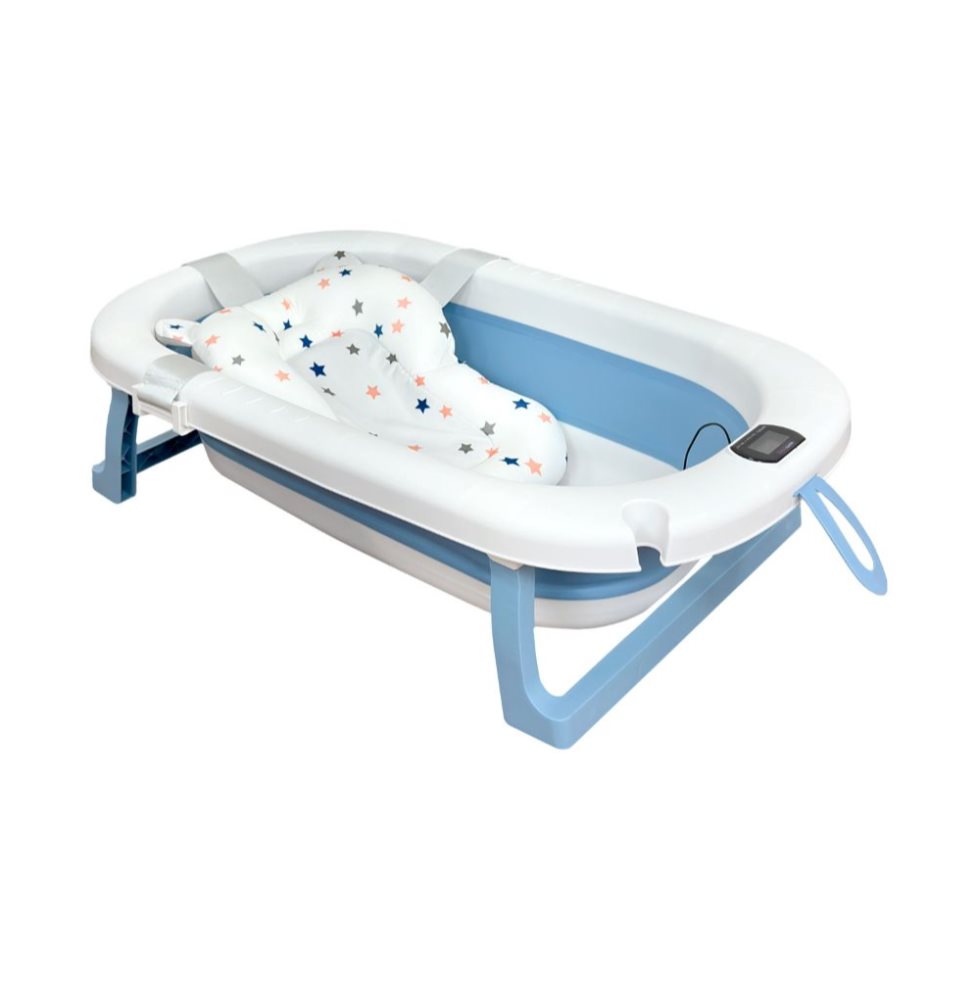 Bañera Bebé Happy Baby Cojín y Termómetro Samy Azul HAPPY BABY Caja x 1 Bañera Bebé Happy Baby Cojín y Termómetro Samy Azul HAPPY BABY Caja x 1