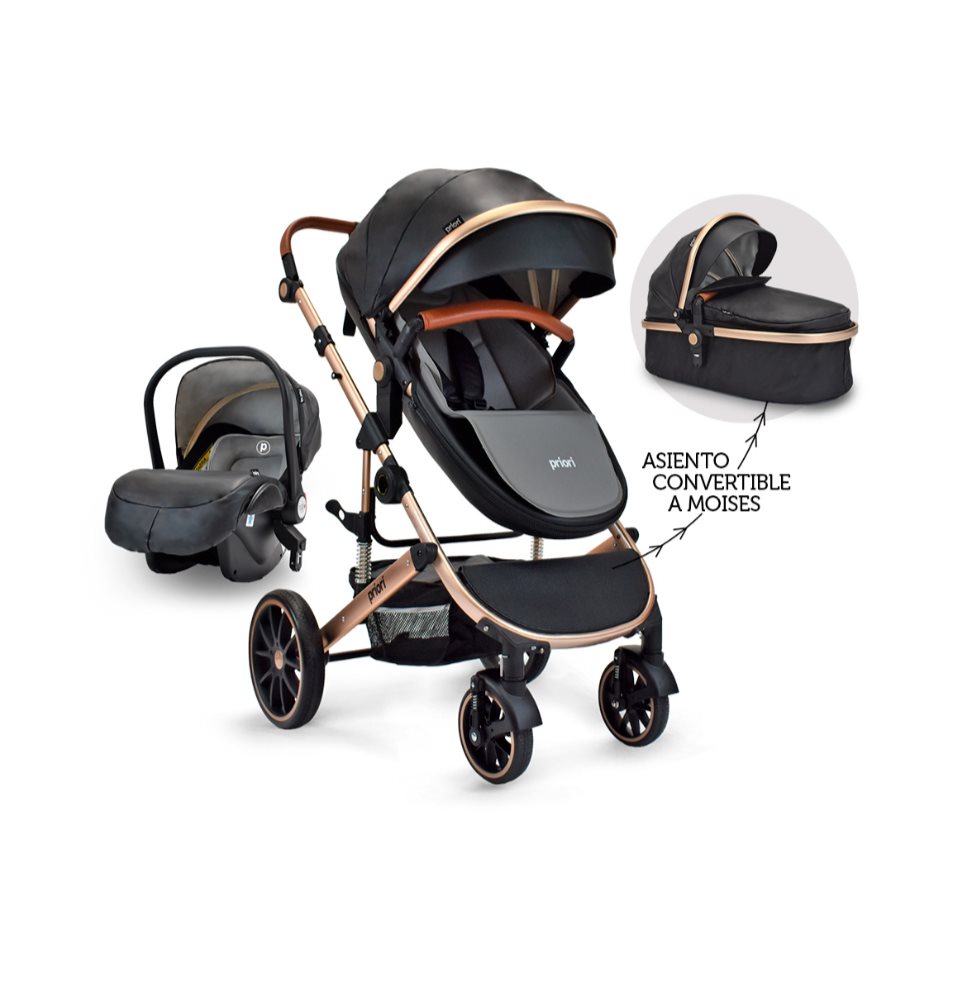 Coche Bebé Moises Milo Ts Priori Negro PRIORI Caja x 1 
